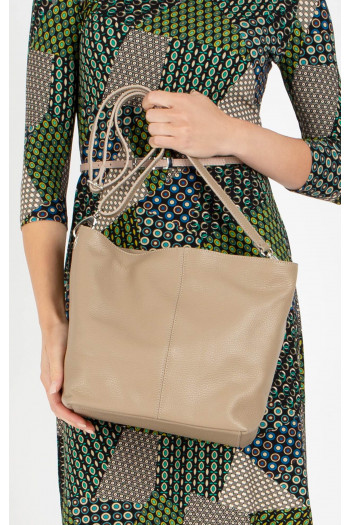 Genuine leather bag in Dark Beige [1]