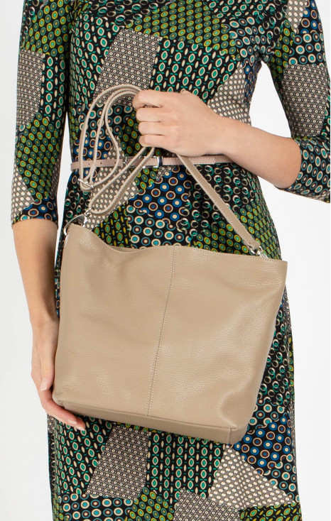 Genuine leather bag in Dark Beige [1]