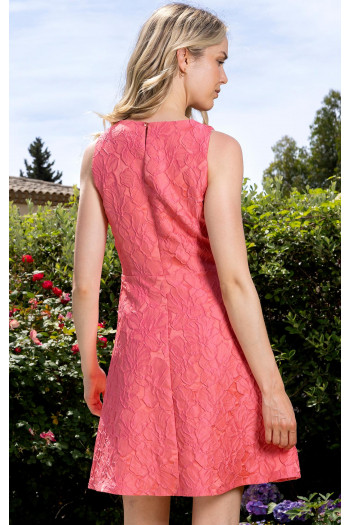 A luxurious jacquard dress in Sugar Coral colour [1]