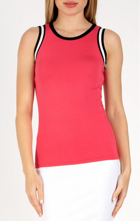 Vest Top In Coral Paradise colour