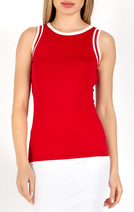 Vest Top In True Red