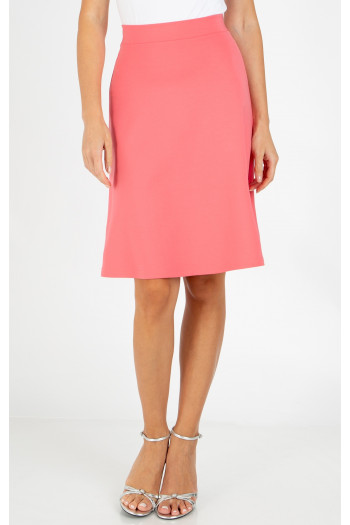 Flared skirt made of structured knit fabric in Strawberry Pink