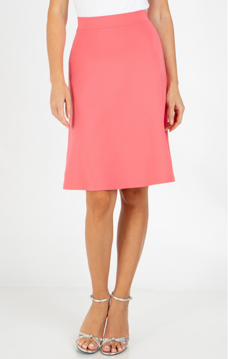 Flared skirt made of structured knit fabric in Strawberry Pink