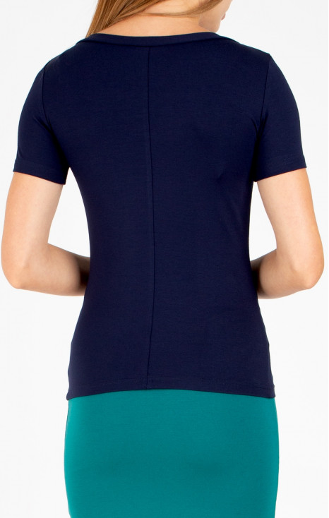 Blouse with Swarovski crystals in Evening Blue