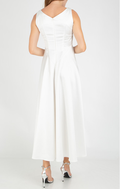Maxi Satin Dress in Pure White
