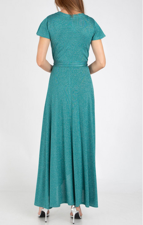 Wrap Maxi Dress in Turquoise Green