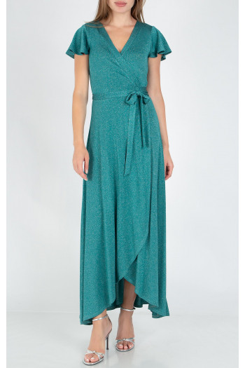 Wrap Maxi Dress in Turquoise Green [1]