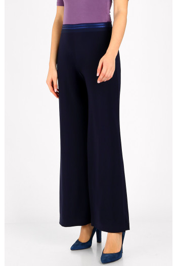 Viscose Wide Leg Trousers in Night Sky colour