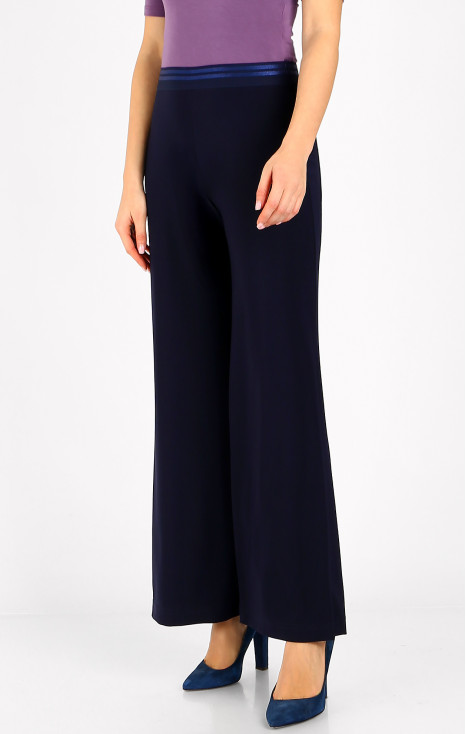 Viscose Wide Leg Trousers in Night Sky colour