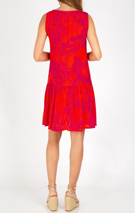 Summer dress in viscose with Vibrant Fuchsia Print