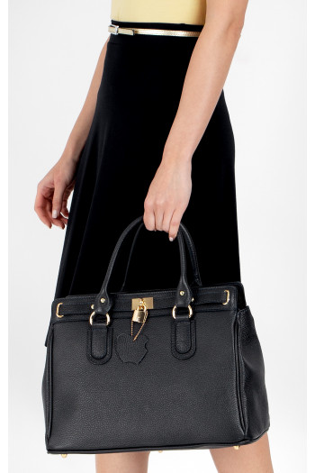 Large Leather Bag in Black [1]