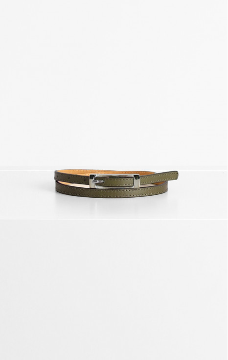 Leather Belt in Green Olive colour