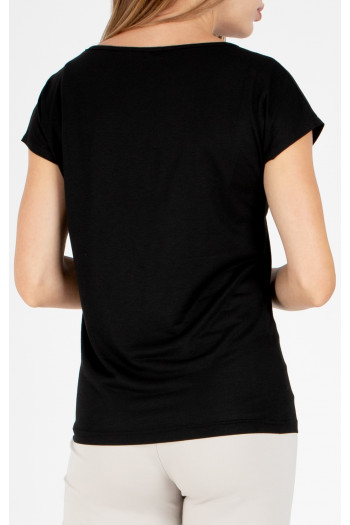 Blouse made of fine knit fabric in classic black [1]