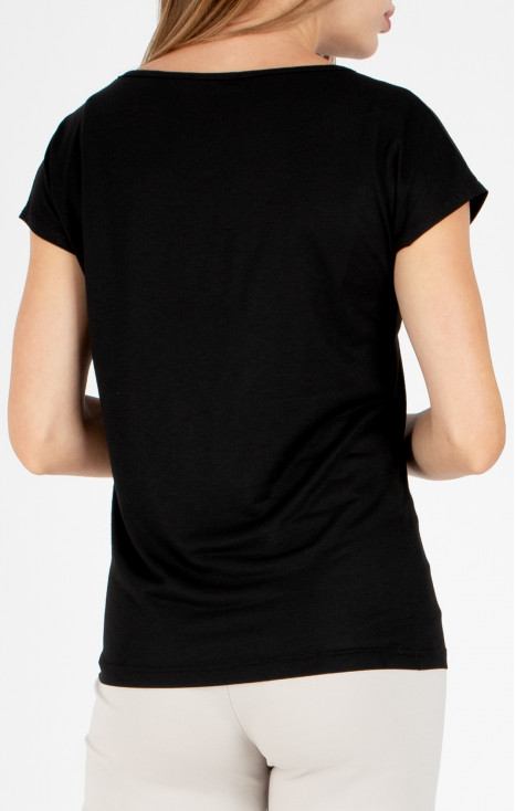 Blouse made of fine knit fabric in classic black [1]