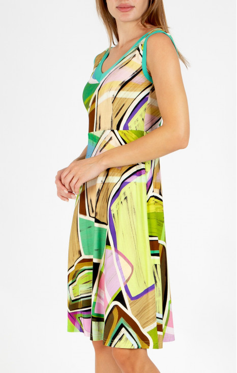 Casual summer dress with a geometric print