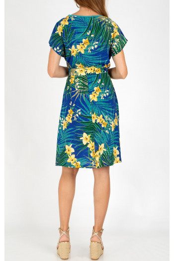 Dress in lightweight viscose with Tropical Breeze Print [1]