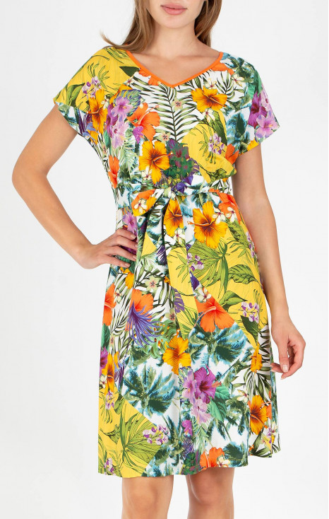 Summer dress with Tropical Summer Floral Print