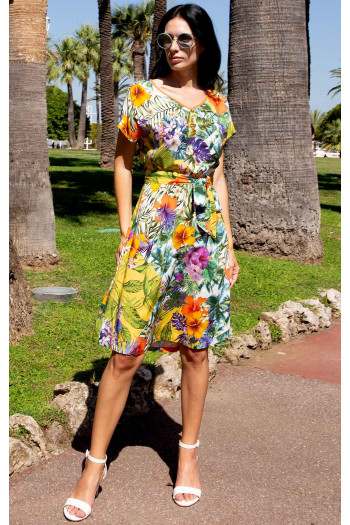 Summer dress with Tropical Summer Floral Print