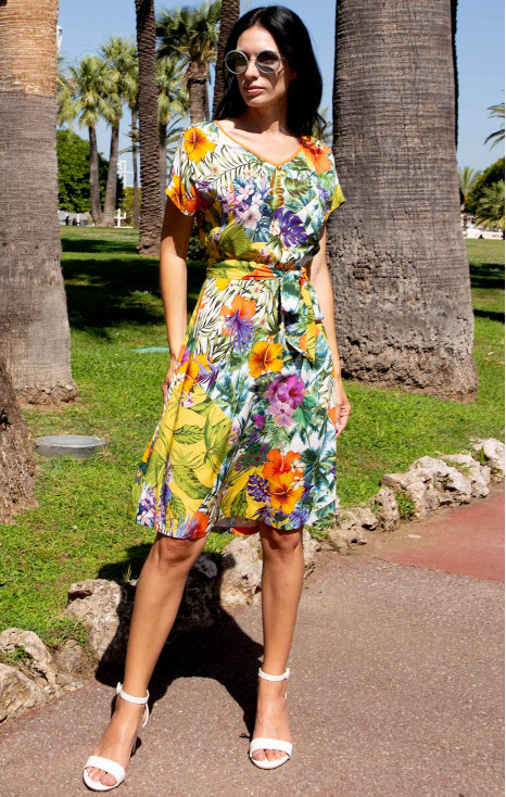 Summer dress with Tropical Summer Floral Print