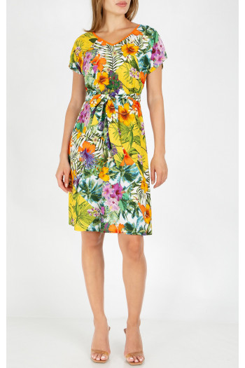 Summer dress with Tropical Summer Floral Print