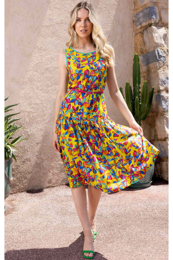 Summer Dress with Frills in Floral print