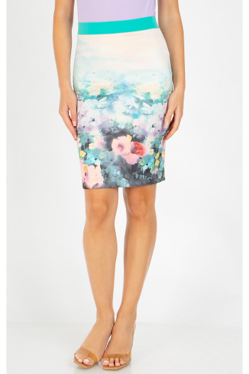 Pencil Skirt – Watercolor Garden