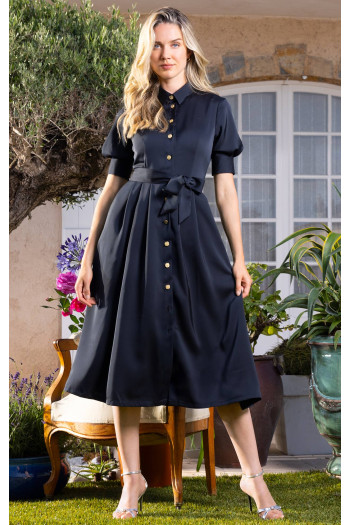 Elegant Midi Dress in color Black Onyx