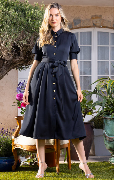 Elegant Midi Dress in color Black Onyx