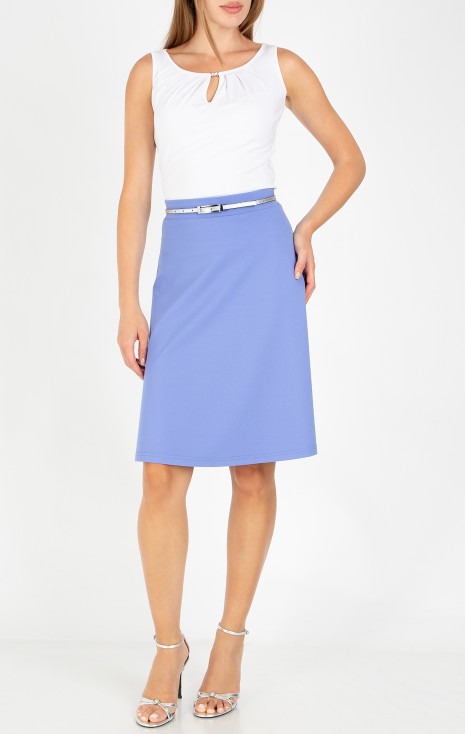 A line Jersey Skirt in Cornflower Blue