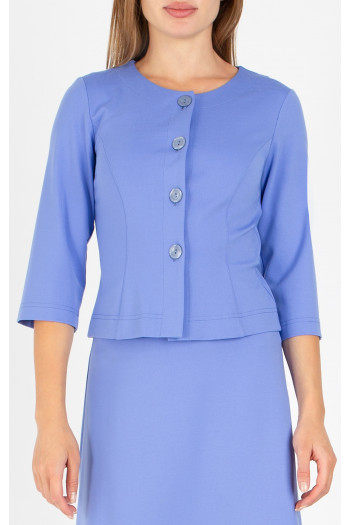 Short Blazer with Buttons in Cornflower Blue [1]