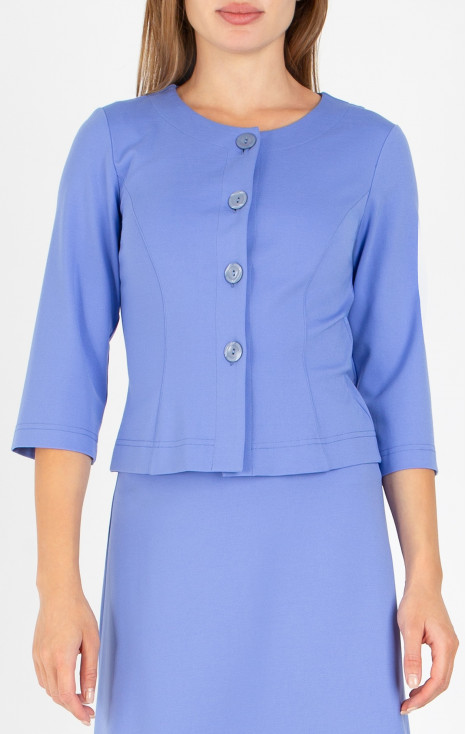 Short Blazer with Buttons in Cornflower Blue [1]