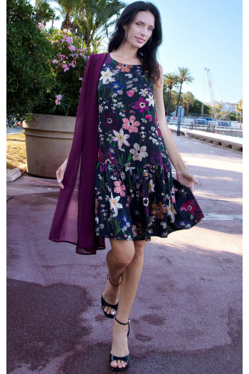 Satin Viscose Dress – Amethyst Garden [1]