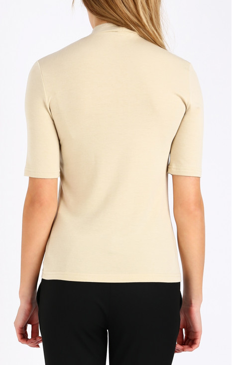 Soft knitted top with a turtleneck in Cloud Cream