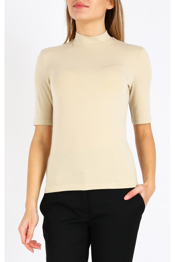Soft knitted top with a turtleneck in Cloud Cream [1]