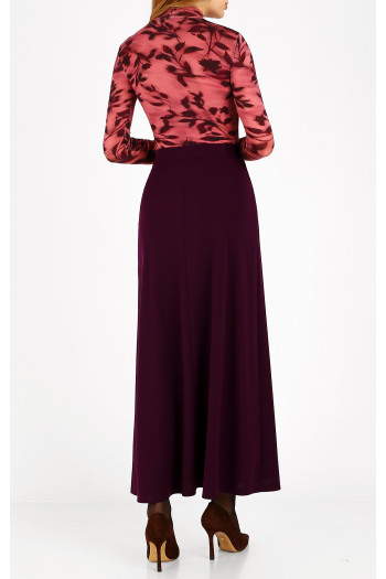 Maxi skirt in heavy drape jersey in Winter Bloom [1]