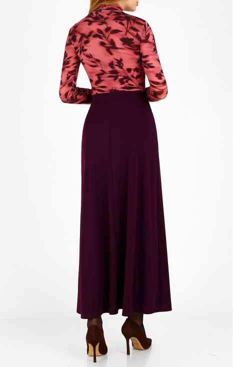 Maxi skirt in heavy drape jersey in Winter Bloom [1]