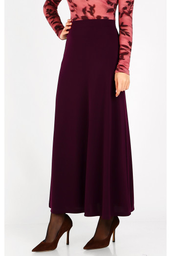 Maxi skirt in heavy drape jersey in Winter Bloom