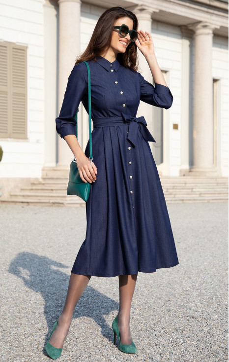 Midi dress in Denim Dark Blue [1]