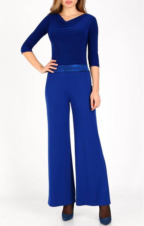 Wide Leg Trousers in Мagnetic Blue colour