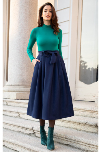 Midi Skirt in Denim Dark Blue