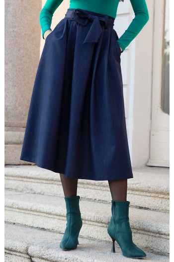 Midi Skirt in Denim Dark Blue [1]