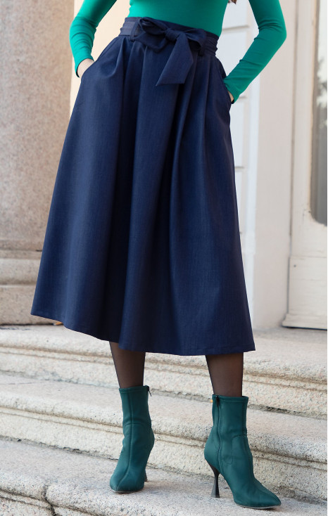 Midi Skirt in Denim Dark Blue [1]