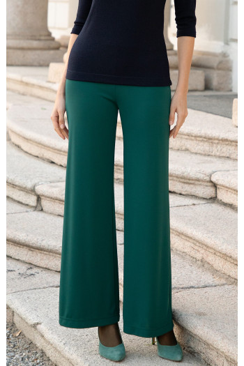 Wide Leg Trousers in Jasper Green