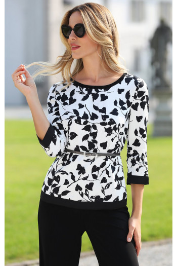 Viscose Blouse in Black and White