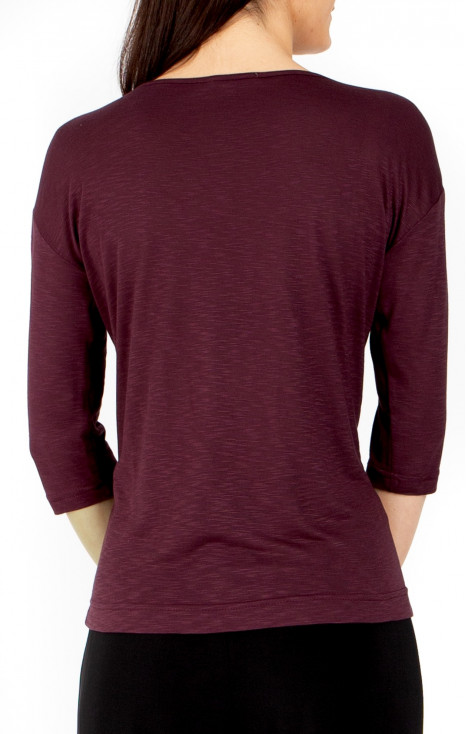 Burgundy Soft Touch Lightweight Jersey Blouse