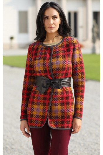 Wool Blend Long Sleeves Cardigan in Autumn colors