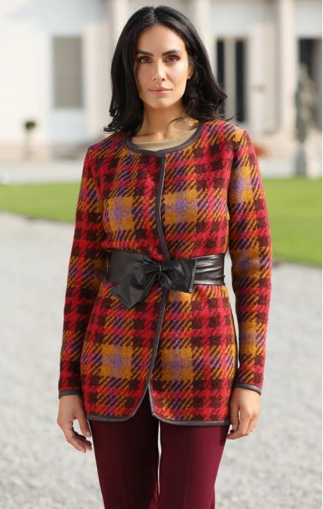 Wool Blend Long Sleeves Cardigan in Autumn colors