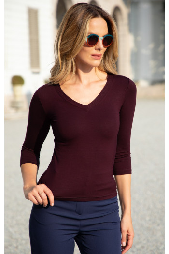 Soft Jersey Top in color Fig
