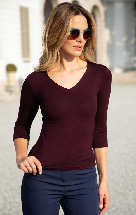 Soft Jersey Top in color Fig