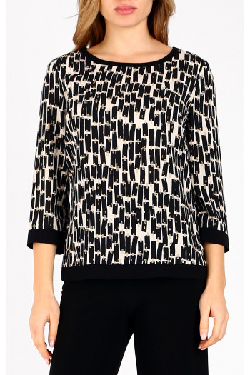 Viscose Blouse in Black and Ivory [1]